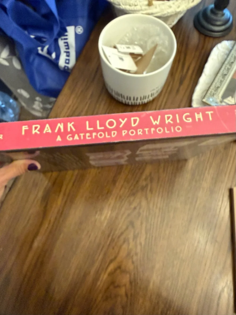 Frank Lloyd Wright Red and Cream Gatefold Portfolio Cover - Architectural Accent